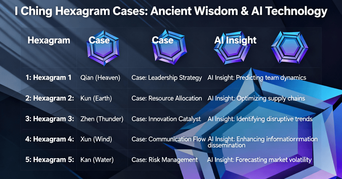 5个案例的卦象对应表格