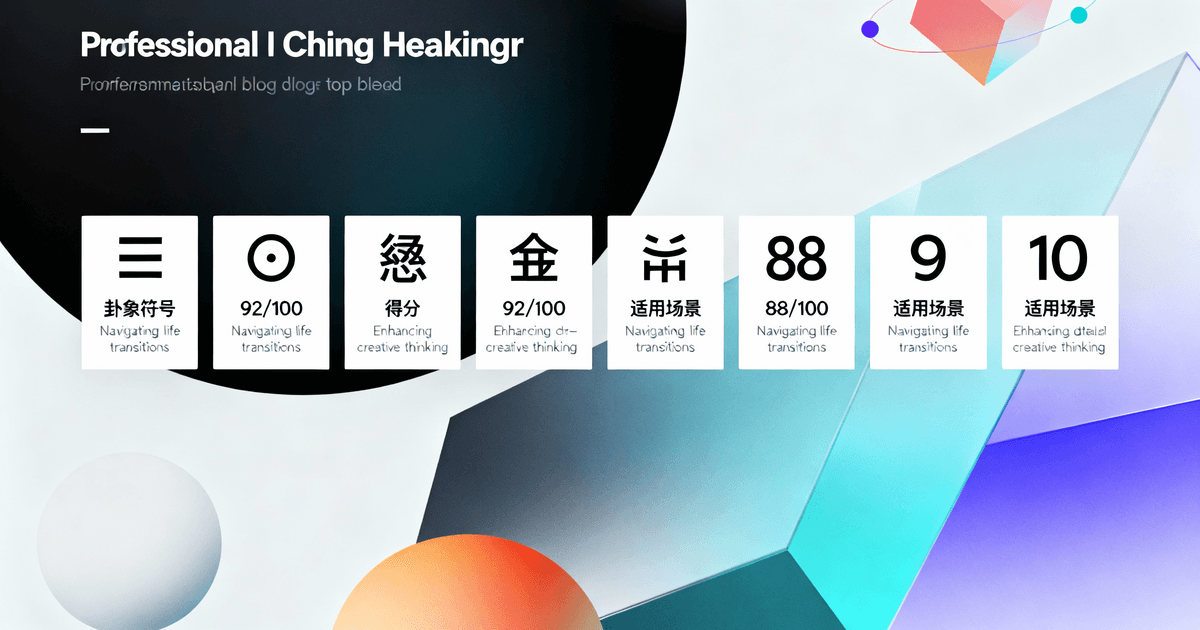 Top 10卦象的可视化排名图表,包含卦象符号、得分、适用场景